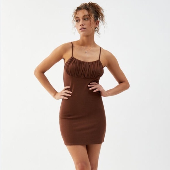 Kendall & Kylie Pacsun Brown Mini Dress NWT - Picture 1 of 6